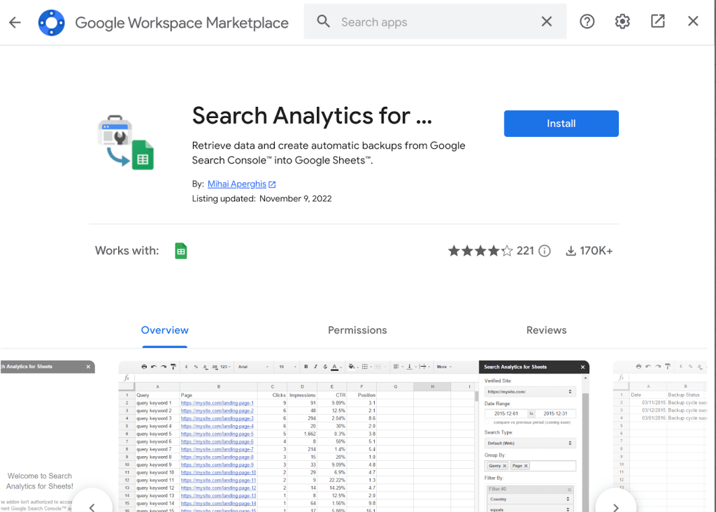 12 search analytics for sheets