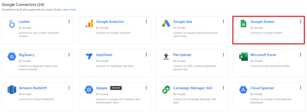 14 Connecteur Google Sheets