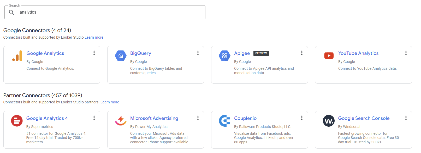 Gambar 03. Konektor data Google Data Studio
