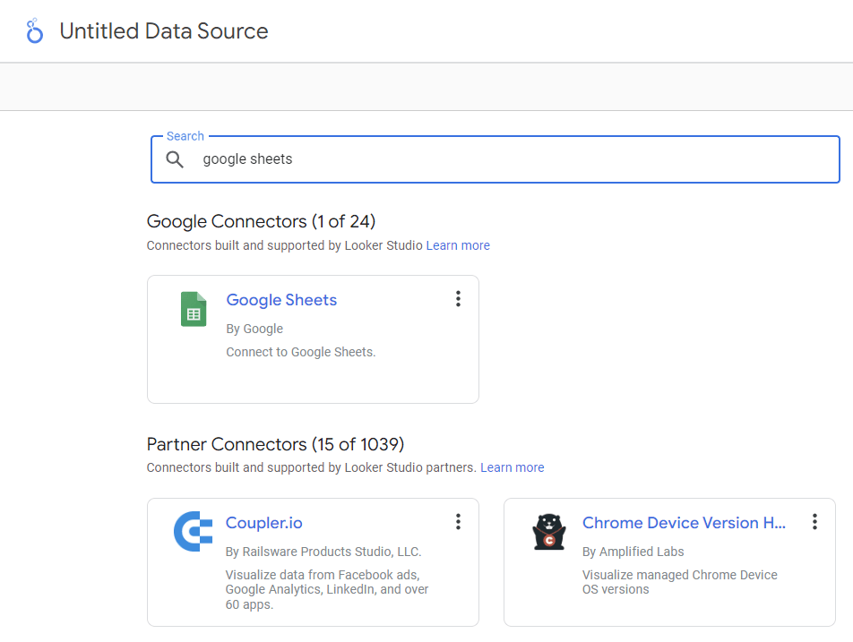 Gambar 09. Menambahkan konektor data Google Sheet