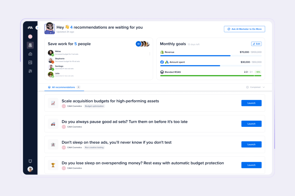 AI Marketer screen