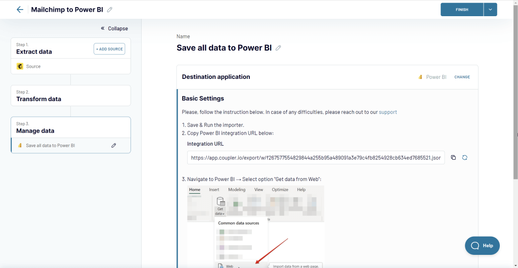 3.step3 manage data mailchimp power bi