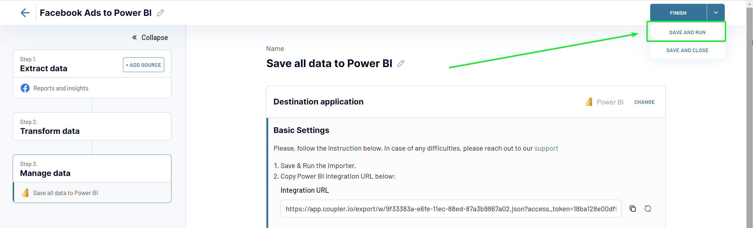 1.3 paso3 gestionar datos facebook ads power bi