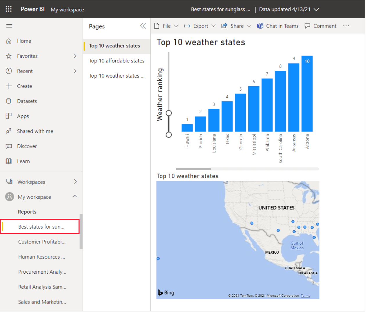 iniciar sessão na conta de serviço power bi