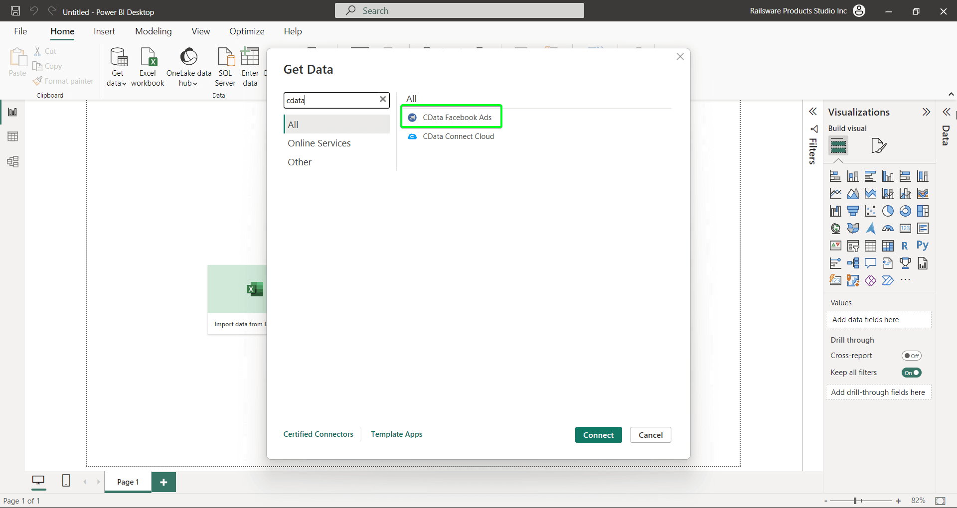 2.4 facebook ads power bi cdata conector