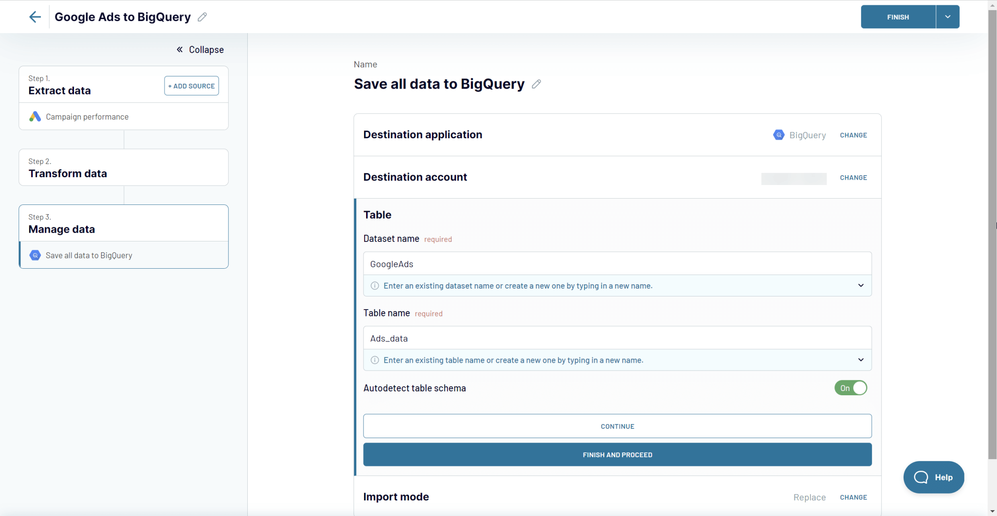 3.paso3 gestionar datos google ads bigquery