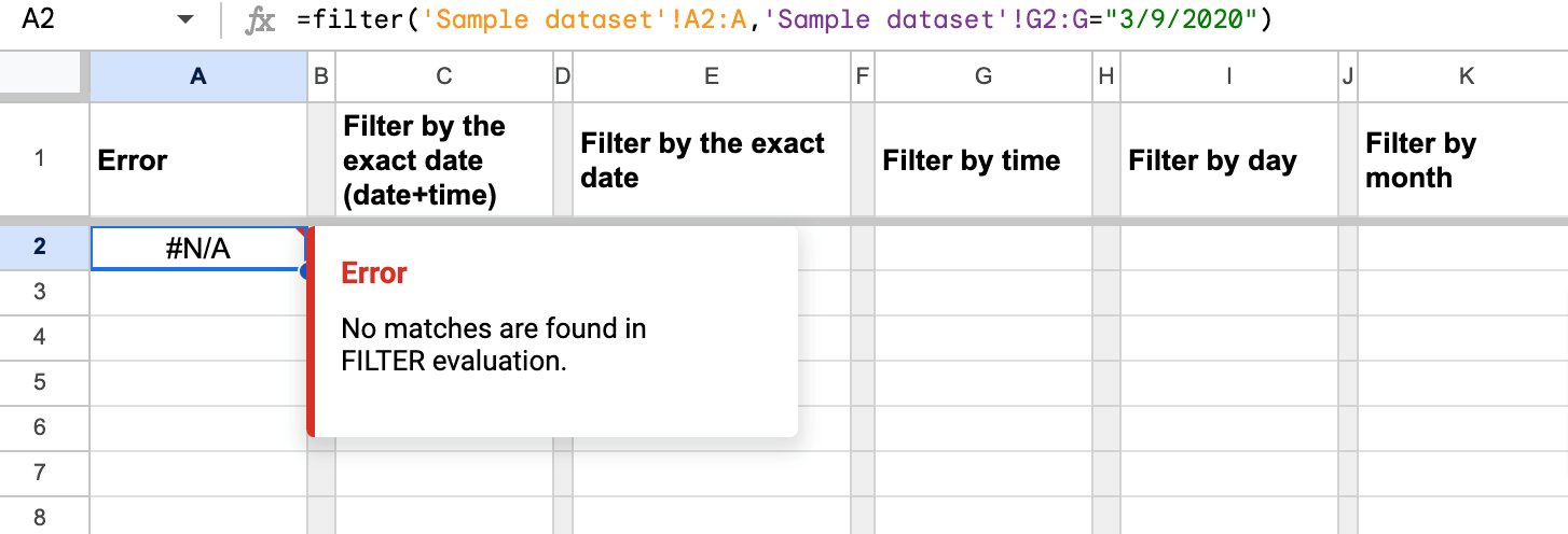10 filter date error