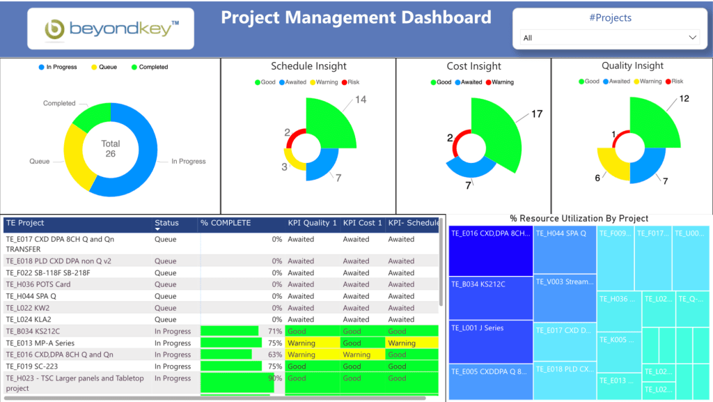 12 a. Power BI project management dashboard