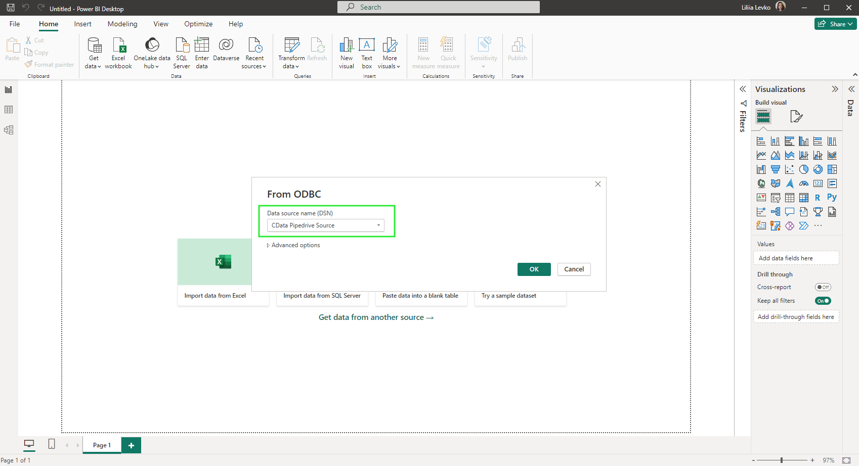 PowerBI ODBC Pipedrive