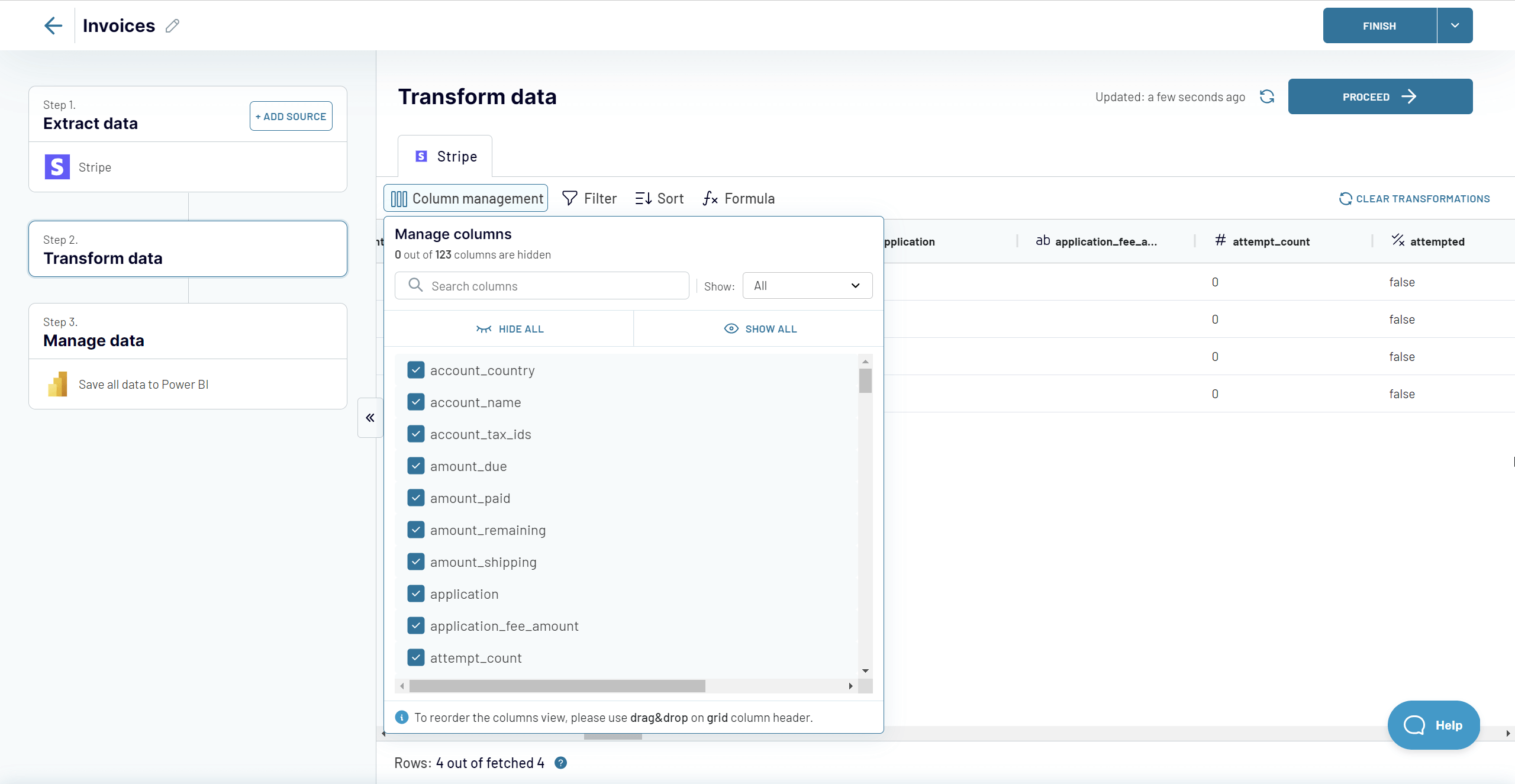 étape2 transformer la bande de données powerbi