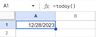 2.1 today function google sheets