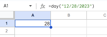 2.2 day function google sheets
