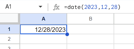 2.5 date function google sheets