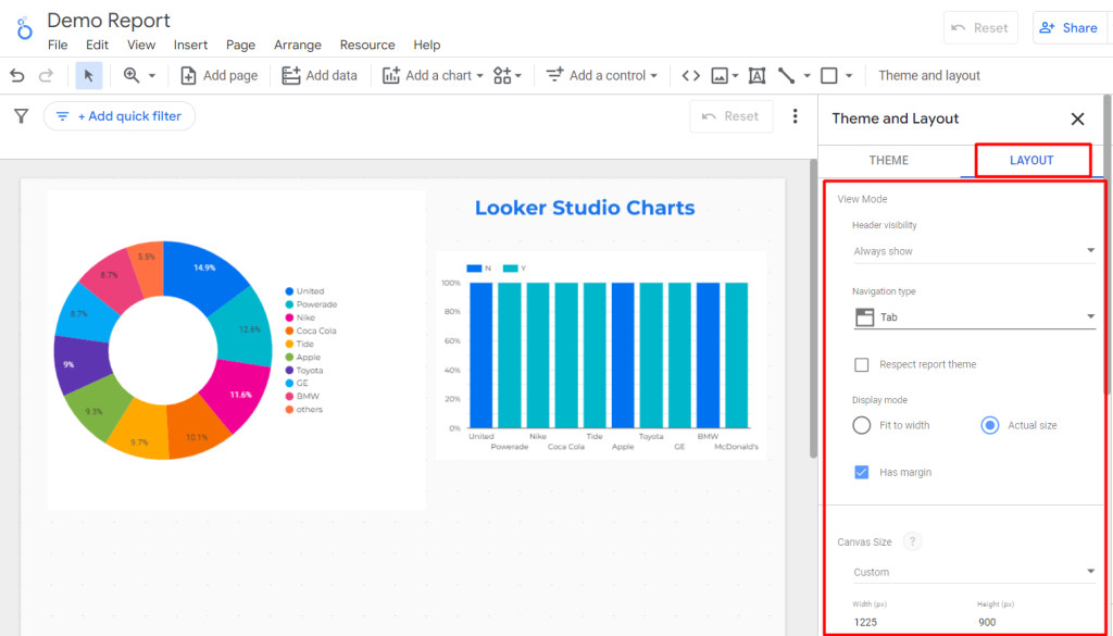 36 change looker studio charts layout