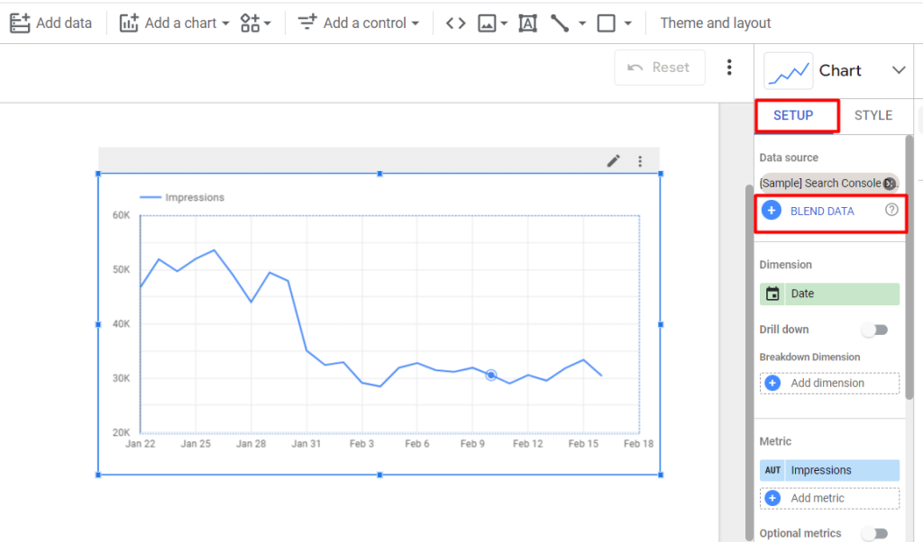 37 choose data blend option