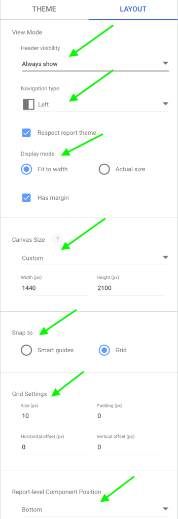 43 layout settings