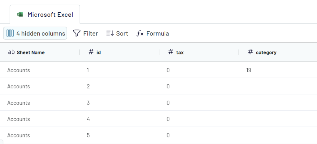 Excel transform data extract 