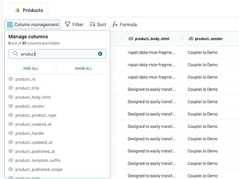 shopify productos con id