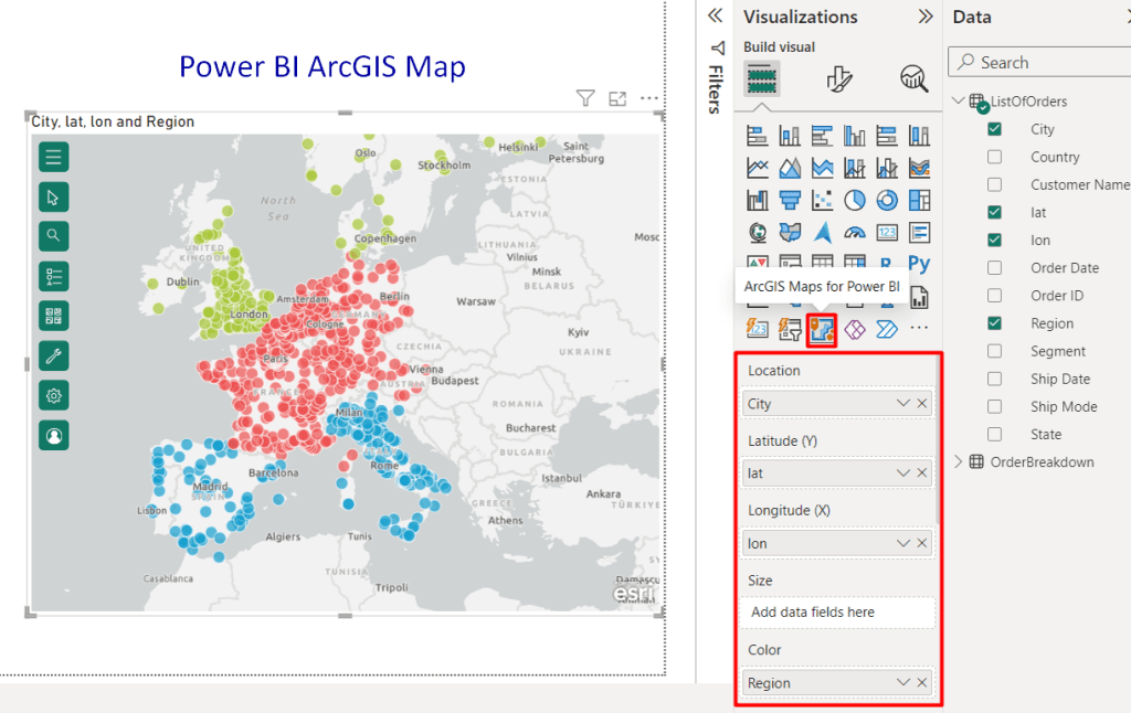 18 power bi arcGIS map
