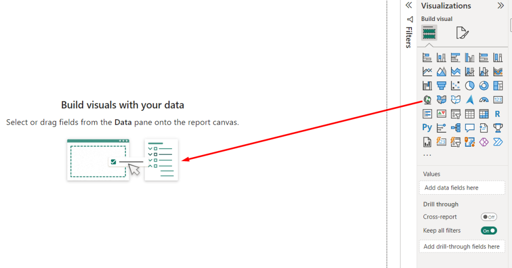 3 add map icon in power bi dashboard