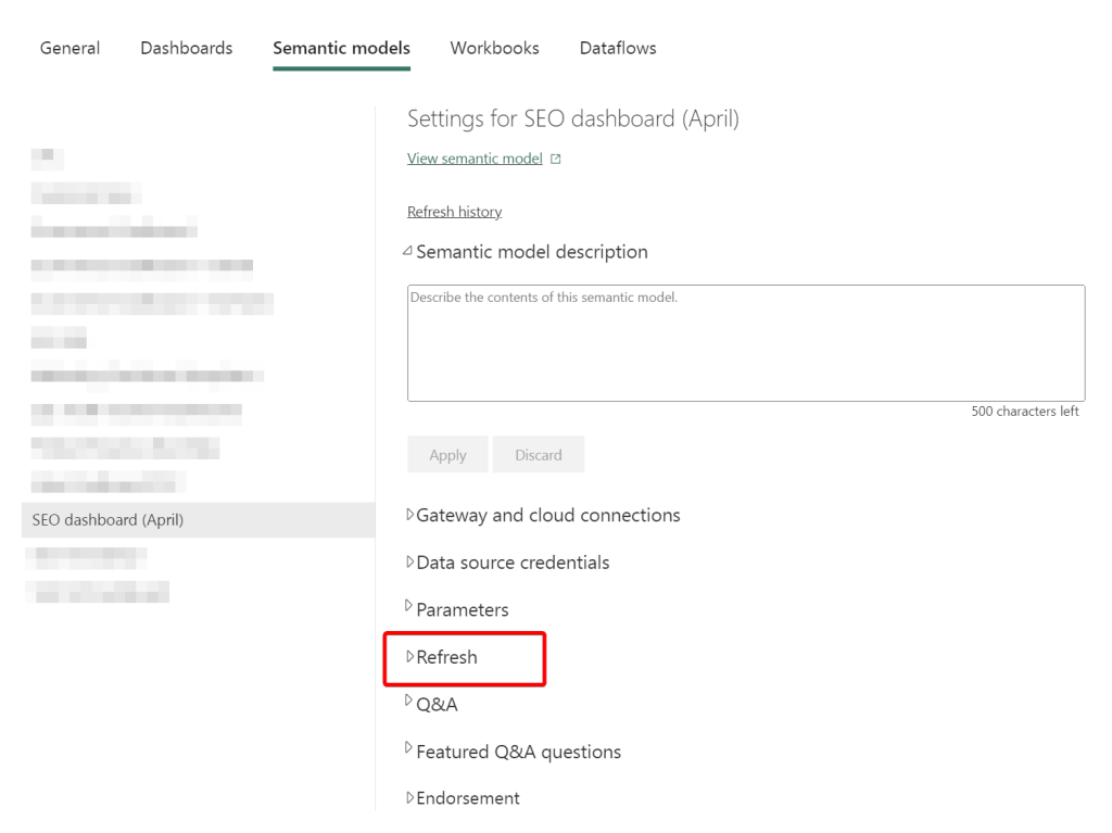 7.3 schedule refresh power bi service