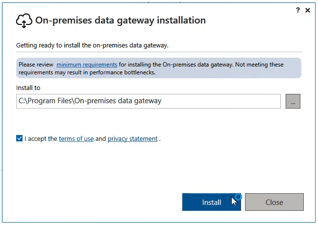 Figure 6.3. Accepting the terms of use