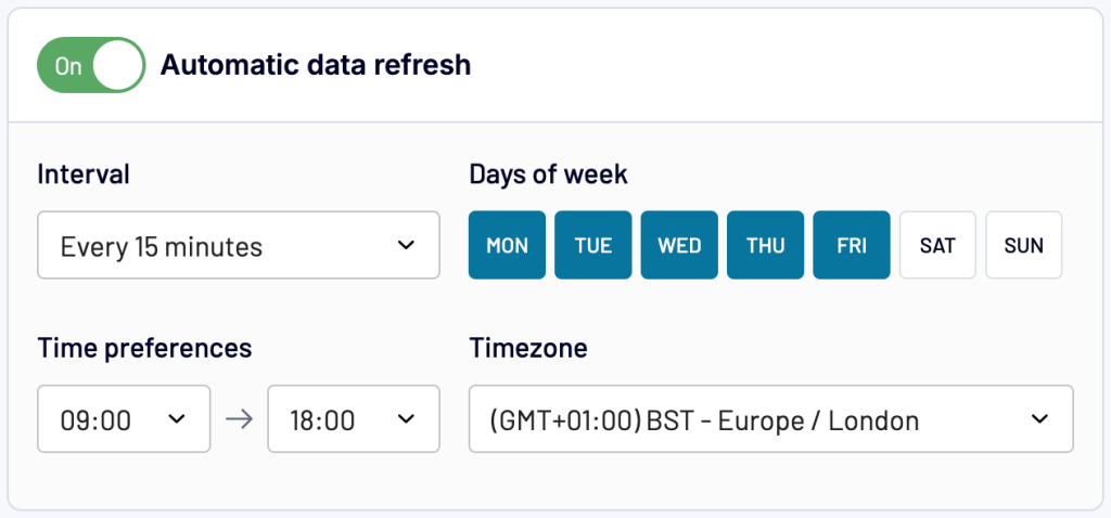 Automatic data refresh 