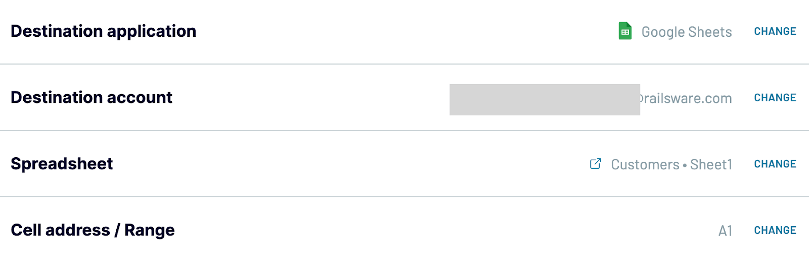 3 gsheets de destino