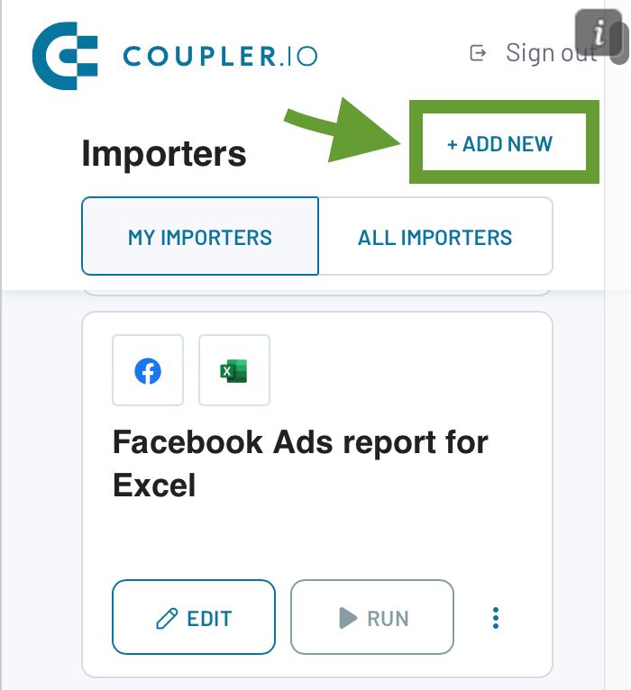 10. Complemento de Coupler.io para el importador de complementos de Excel 1