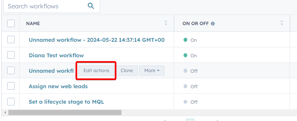 exportar flujos de trabajo de hubspot