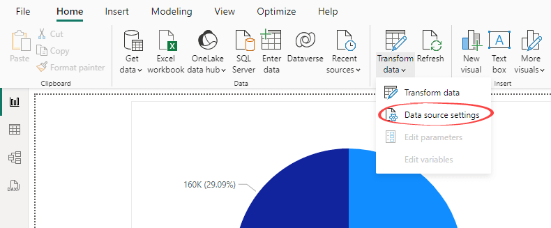 Figure 4.1.1. Data source settings in Power BI Desktop