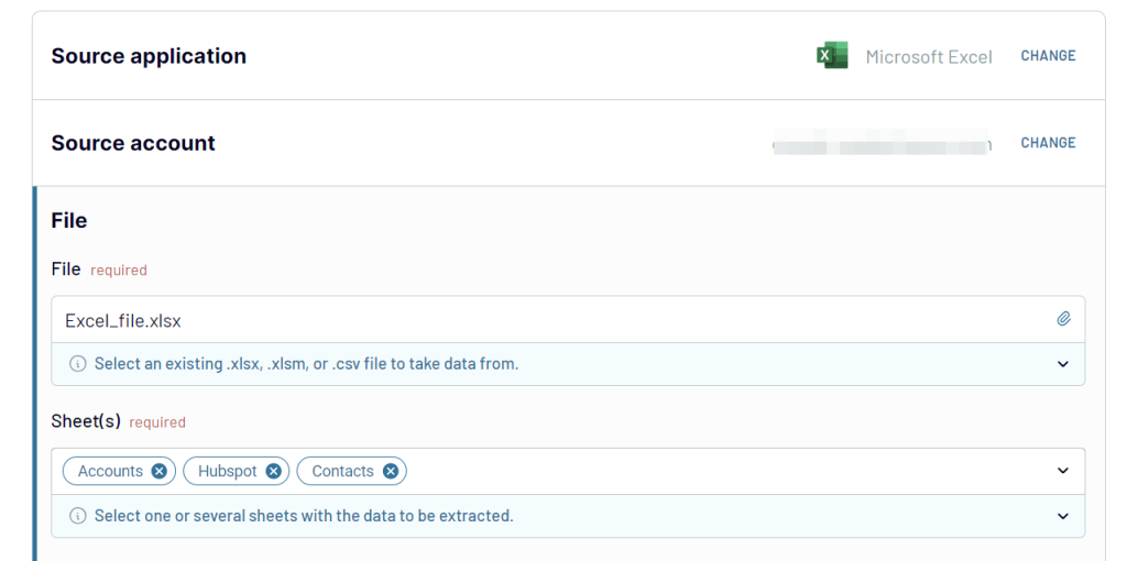 1. Export Excel data with Coupler.io specify source worksheets