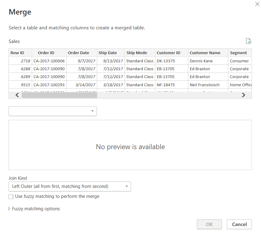 merge dialog