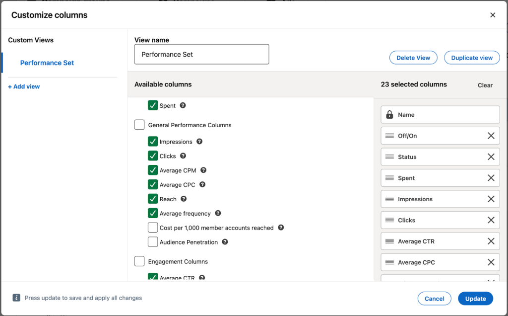 15. Customize columns Native report 2
