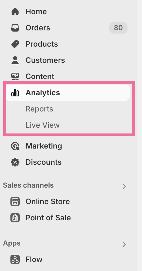 1 opción shopify analytics 