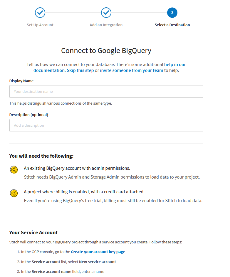14 bigquery destination config