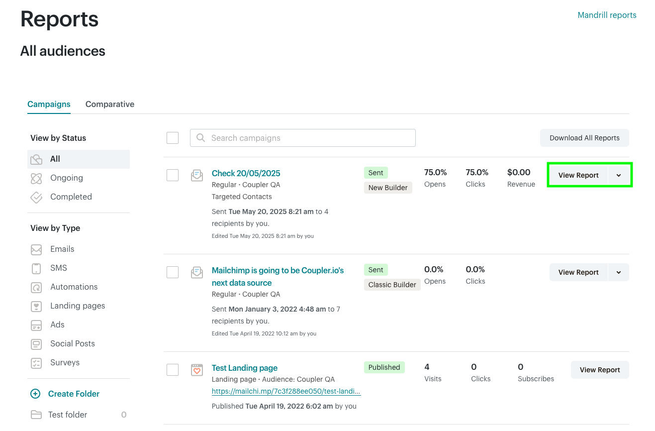Mailchimp Reporting The Ultimate Guide to Mailchimp Reports Coupler