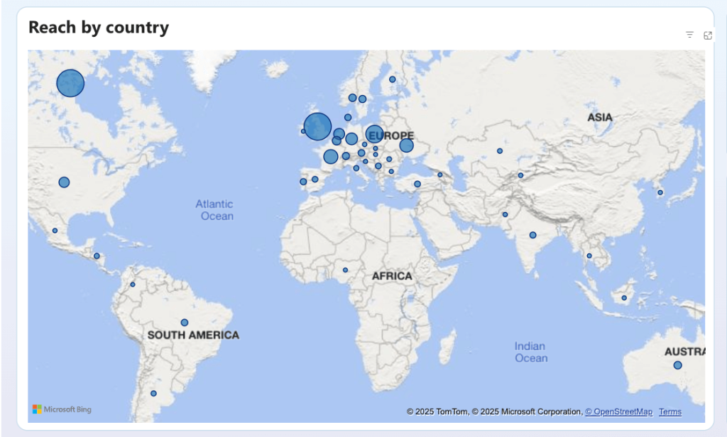 reach by country map instagram dashboard