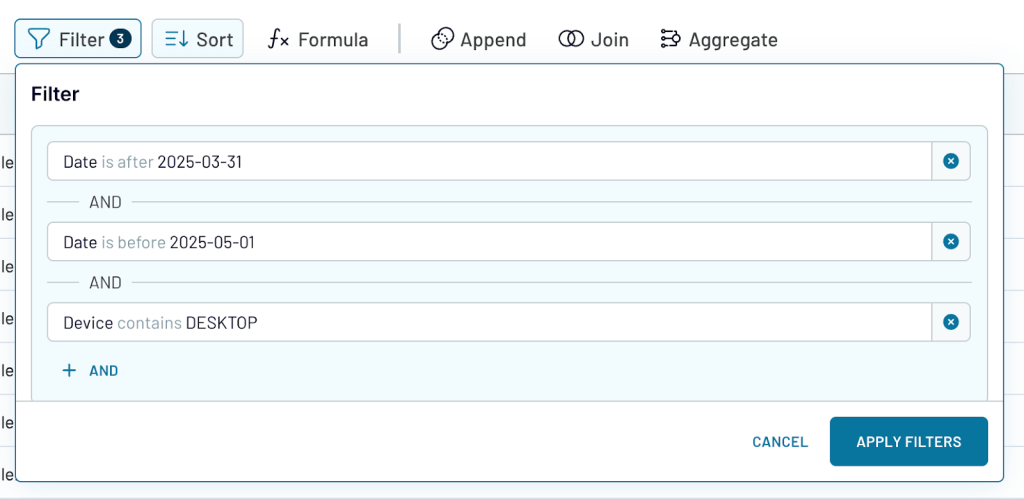 Data filtering example with coupler.io