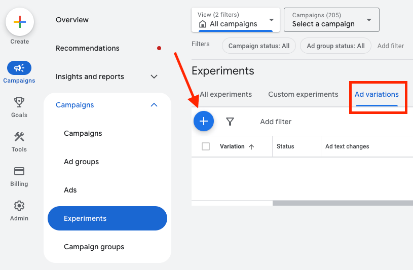27 google ads for small business configure ad variations for ab tests