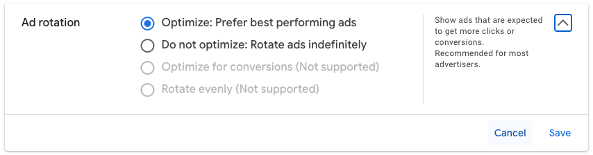 google ads for small business configure ad rotation in google ads