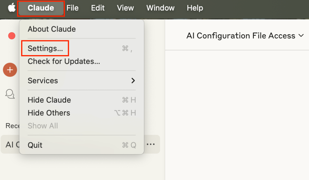 coupler mcp server open claude settings in mac