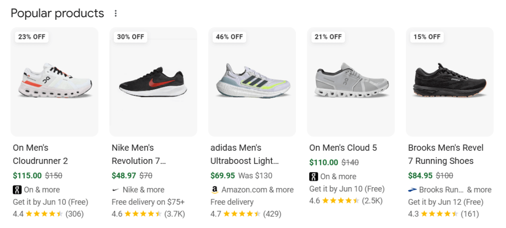 google ads for small business shopping ad example