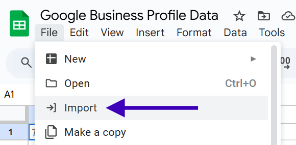 Importing data to Google Sheets