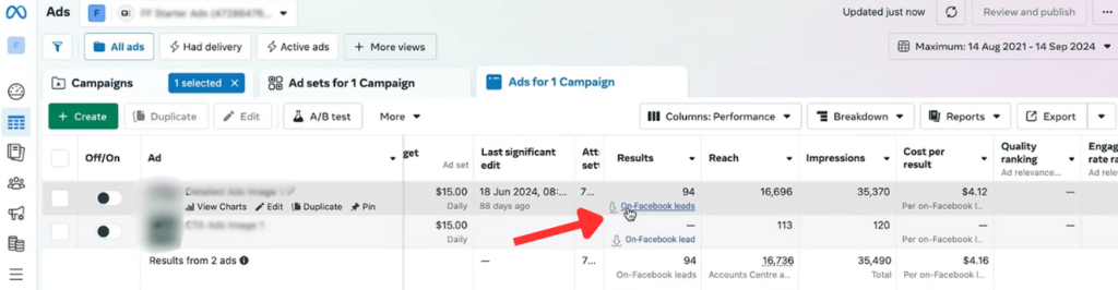 Facebook leads hyperlink
