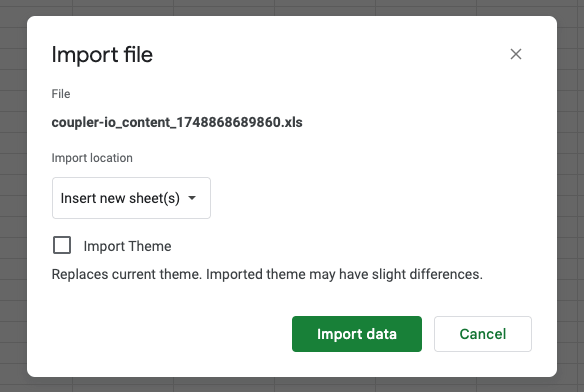 Manual export Linkedin in Google Sheets