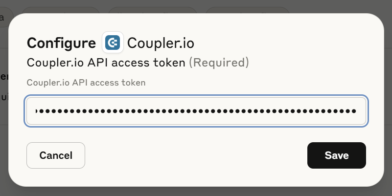 Insert access token Claude