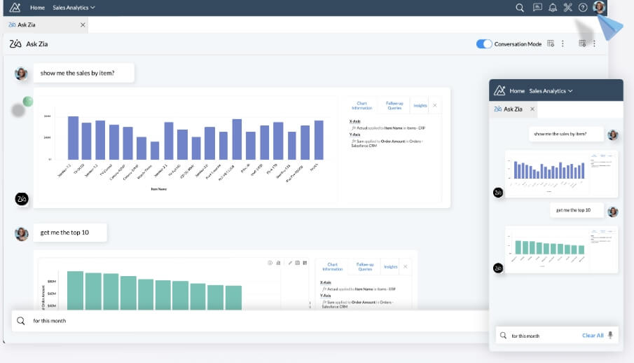 zoho analytics zia