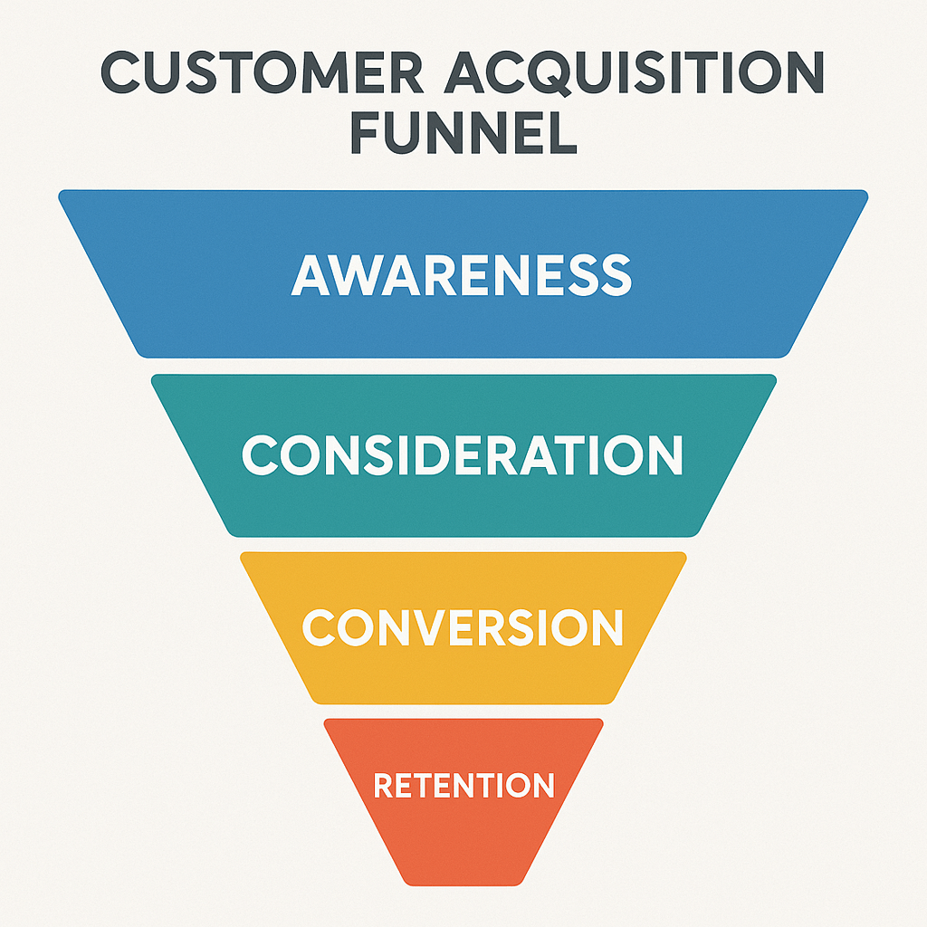 customer acquisition funnel visualization