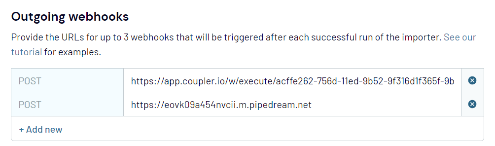 Outgoing webhooks Coupler